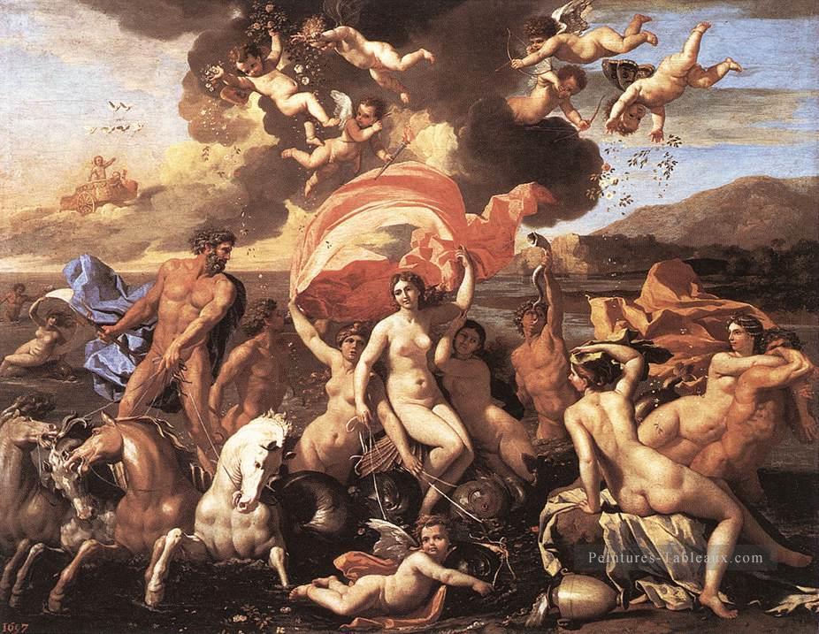 Le triomphe de Neptune classique peintre Nicolas Poussin Peintures à l'huile